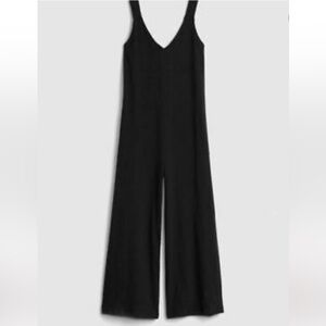 GAP Black Cotton Sleeveless Wide Leg Jumpsuit